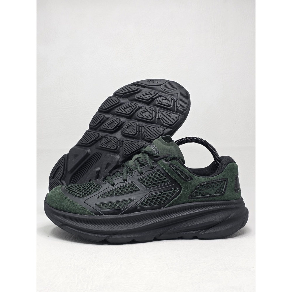 HOKA Clifton One9 S Lifestyle Sneakers Forest Green Suede Mens Size 8.5 New